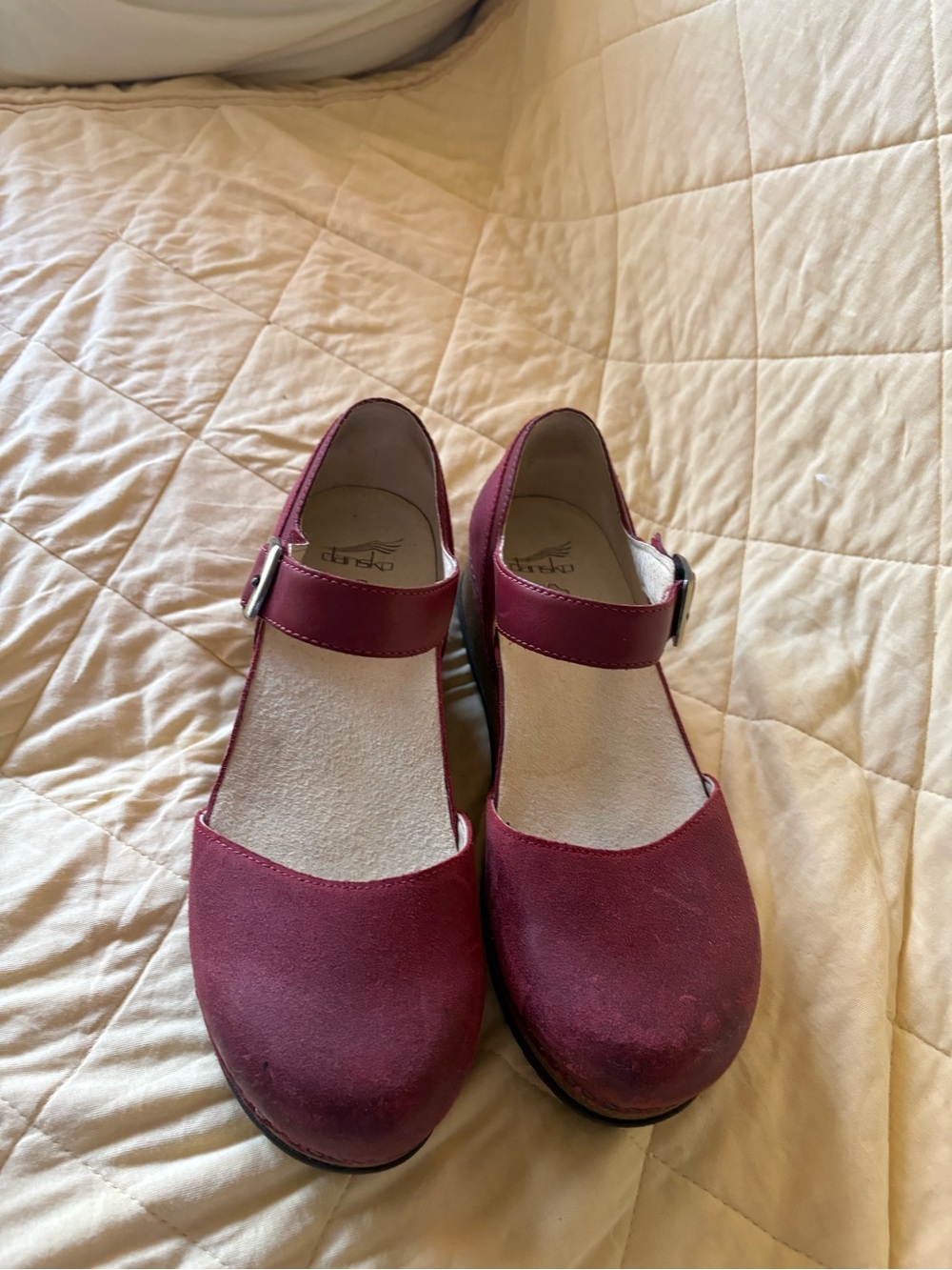 Dansko Burgundy Mary Jane Clog Heels